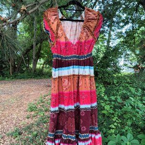 M/L Vintage handmade bohemian maxi dress